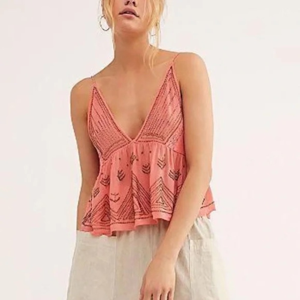 Free People Lost In You Beaded Tank Top